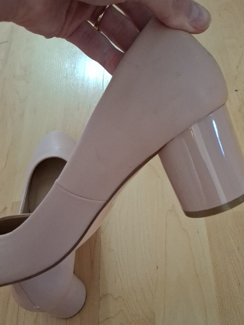 Matt & Nat Women's Blush Pink Pumps With Cylinder Block Heel Sz 9 - Picture 9 of 12